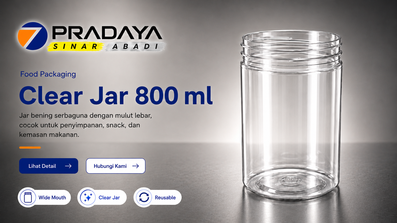 Clear Jar 800 ml - Pradaya